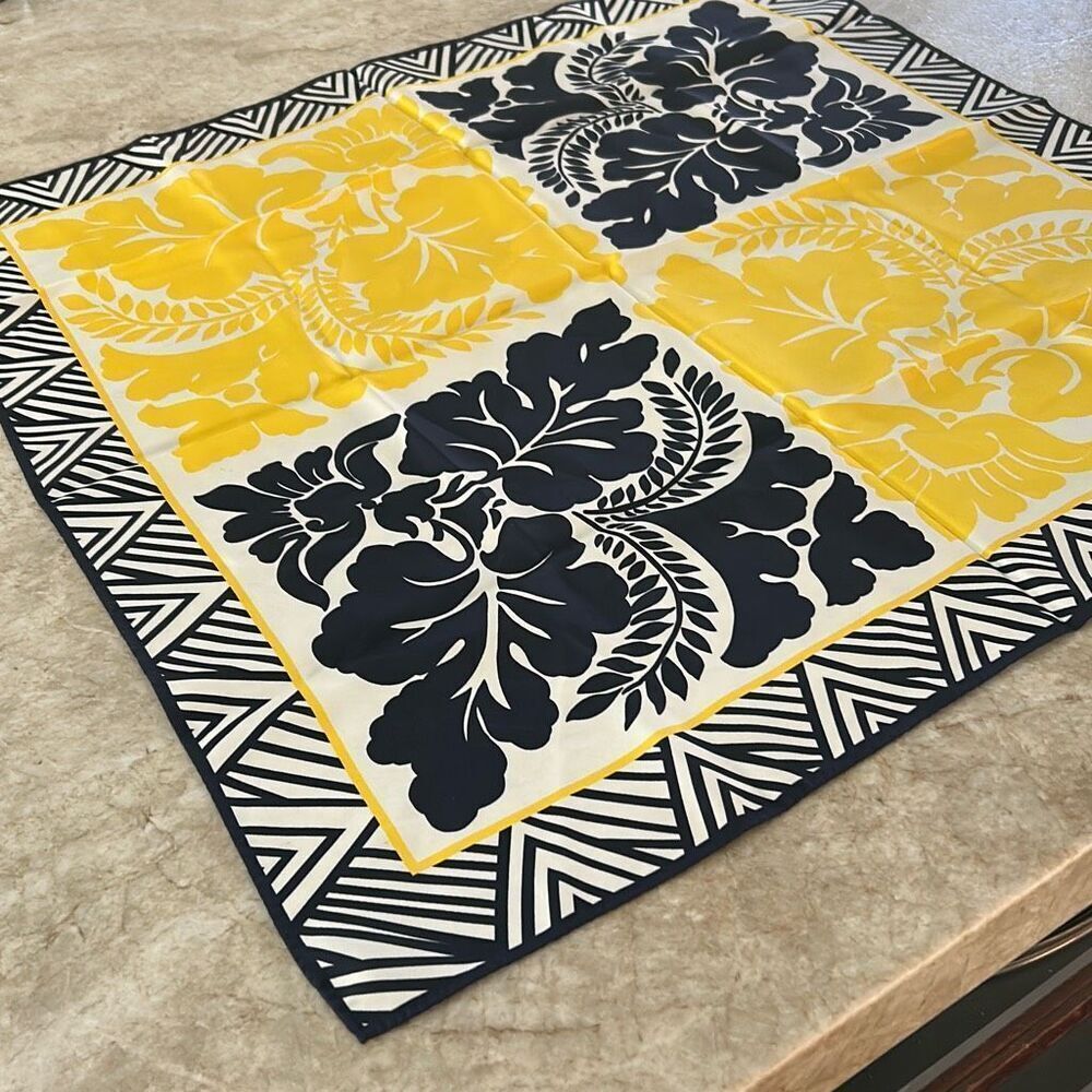 TALBOTS Navy and Yellow Scarf